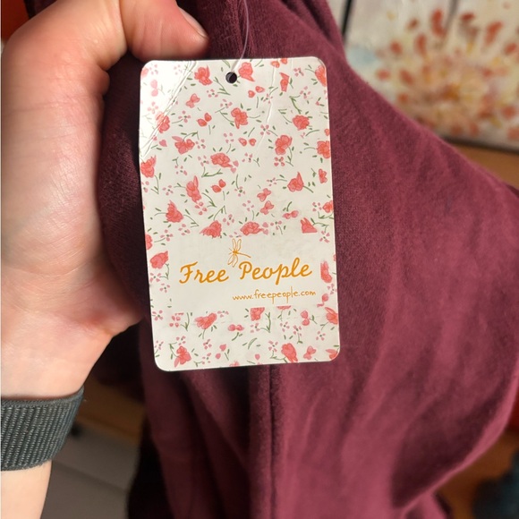 Free People Westwood Cardigan M NWT Dark Berry Hooded Velvet Wrap Whimsygoth - Picture 7 of 16